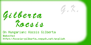 gilberta kocsis business card